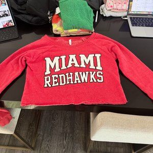 Victoria Secret Pink- Miami Redhawks cropped sweatshirt